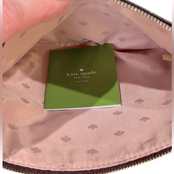 Kate Spade Tassel Pouch Large Ash Street Logo Deep Plum NWT - Picture 4 of 5